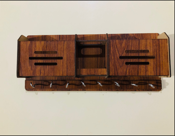 Multipurpose wooden wall hanging mobile holder and 5 keys holder